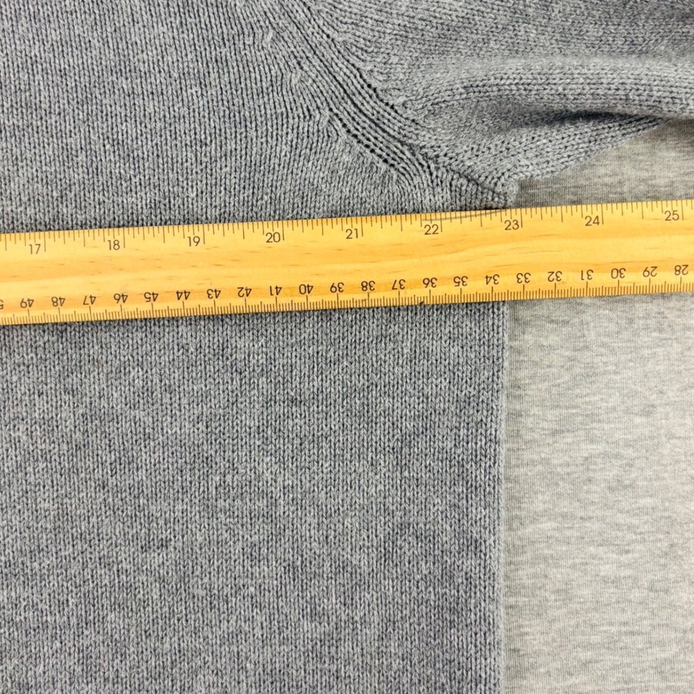 J.Crew Mens Grey Cotton Cashmere Quarter Zip Pullover Sweater Size Large - Picture 8 of 9